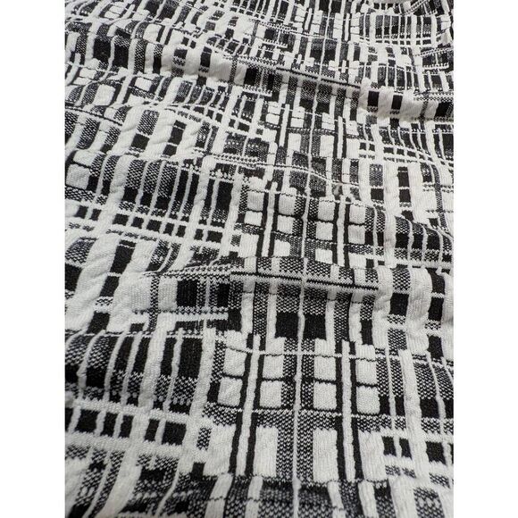 CALVIN KLEIN Classy Blazer Open Jacket Black White Jacquard Textured Stretch Bla - Picture 5 of 6